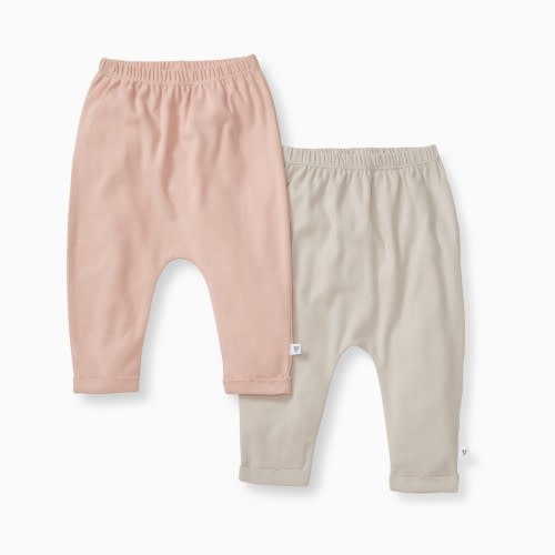 Burt's Bees Baby 2-Pack Organic Pants - Pink Sand, 0-3 M