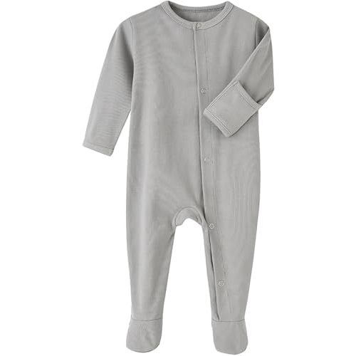 One-Piece Magnetic Button Jumpsuits Long Sleeved Warm Cotton Bodysuit Unisex Single-Breasted Clothing for 0-12 Months