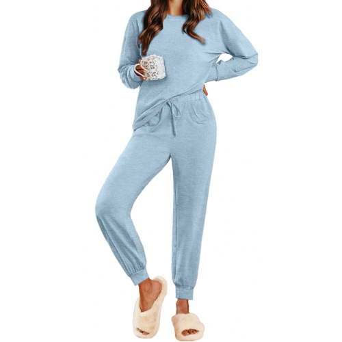 Fantaslook Womens Pajamas Sets Long Sleeve Top and Pant with Pockets Lounge Wear Set Oufits