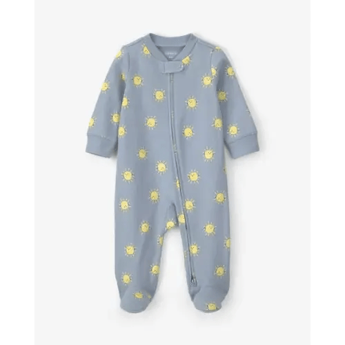 Baby Sun 100% Cotton 2-Way Zip Sleep & Play Pajamas - Blue | Carter's