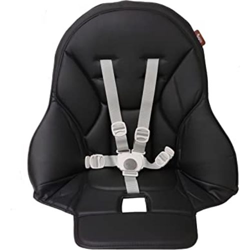 Peg Perego Siesta/Prima Pappa Zero 3 high Chair Replacement Upholstery with seat Belt, Licorice (Black)