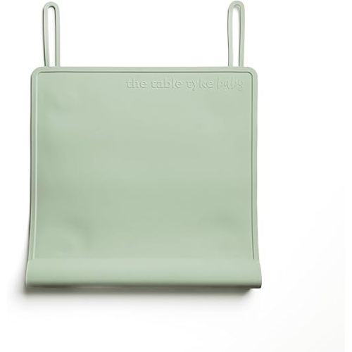 The Table Tyke Silicone Placemat with Table Edge Bumper for Baby Toddler Suction Cup Safety Mat (Sage Green)