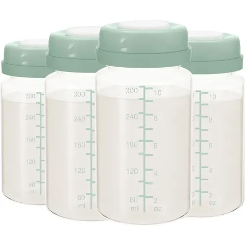 10oz Breast Milk Storage Bottle for Momcozy 22oz Breast Milk Cooler, Collection Bottle Container for Fridge, Pumping Bottles Compatible with Spectra Wide Neck Flange, 4PCS