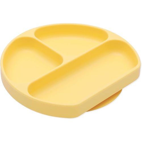 Bumkins Silicone Grip Dish, Suction Plate, Divided Plate, Baby Toddler Plate, BPA Free, Microwave Dishwasher Safe , Blue-GD, 1 Count