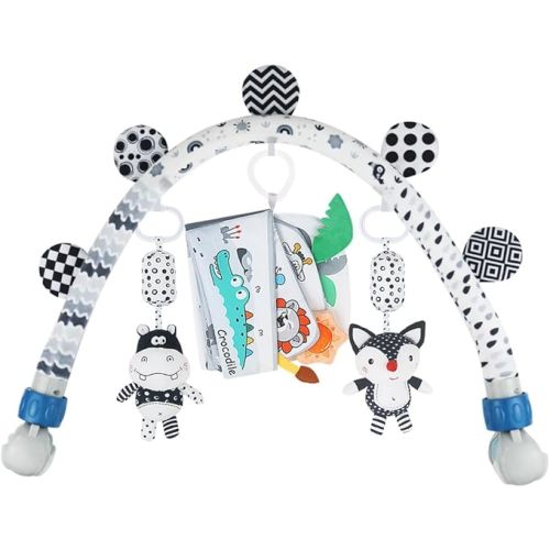 Baby Activity Travel Mobile Arch Toy, Black and White Crib Toys (Animal)