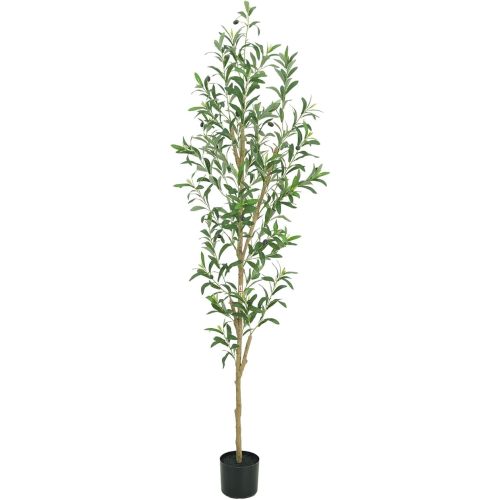 6FT Artificial Olive Tree, Realistic Faux Tree with Leaves and Fruits for Indoor Home & Office Decor