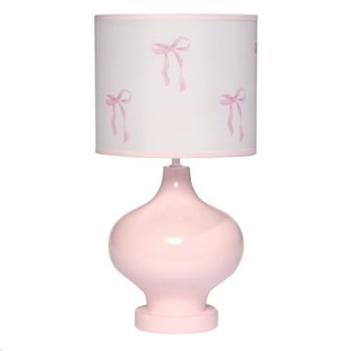 Lambs & Ivy Coquette Floral Aesthetic Pink Bows Lamp with Shade
