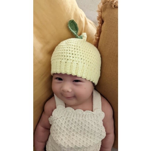 Lemon Baby Beanie ~ 100% Cotton ~ Knit Newborn Hat ~ Sizes up to 3 years ~