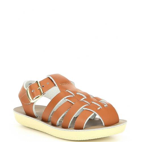 Saltwater Sandals by Hoy Kids' Sailor Water Friendly Leather Fisherman Sandal Crib Shoes (Infant)