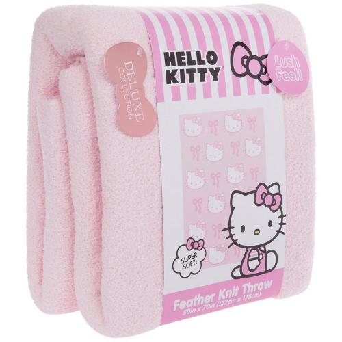 Hello Kitty Feather Knit Throw Blanket