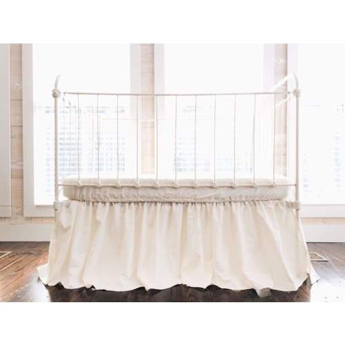 Ivory Farmhouse Crib Skirt | High Cotton Textile