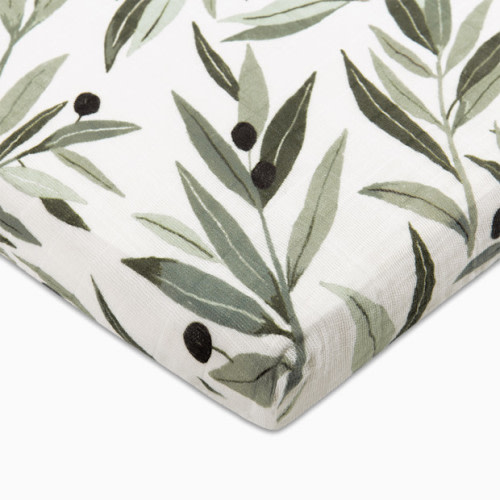 babyletto All-Stages Midi Crib Sheet - Olive Branches