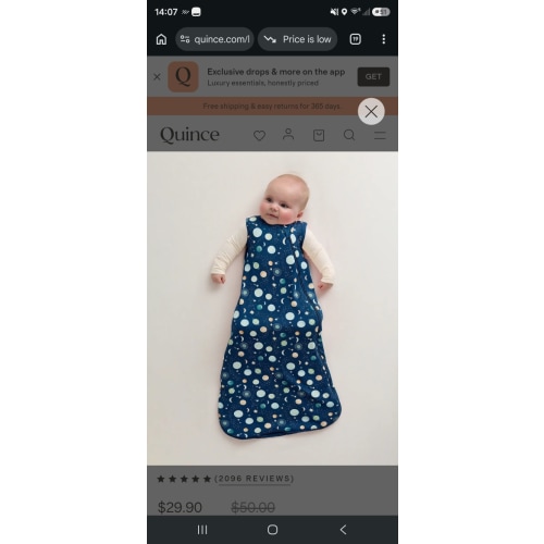 Bamboo Sleep Bag 0.5 TOG in Celestial Dreams