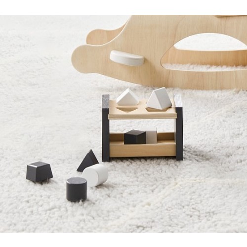 Modern Black & White Shape Sorter Toy