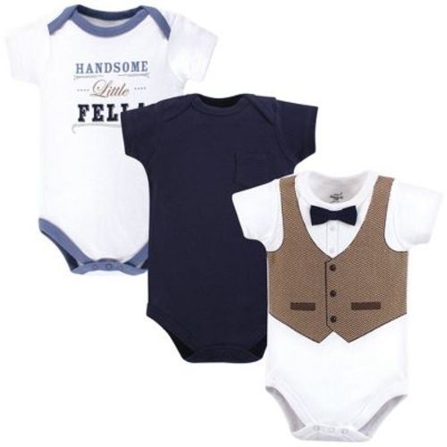 Little Treasure Baby Boy Cotton Bodysuits 3pk, Handsome Fella