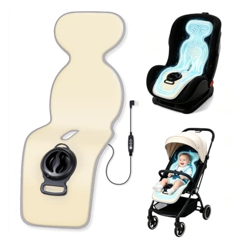 Baby Stroller Cooling Pad with 5 Ice Packs, Portable Ice Water Circulation Car Seat Cooling Pad, USB Powered, Fits Strollers, Car Seat, High Chair, Bassinet - Summer Outdoor Essential