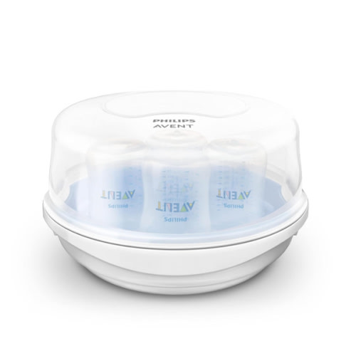 Philips AVENT Microwave Steam Sterilizer for Baby Bottles, Pacifiers, Cups and More, SCF281/05