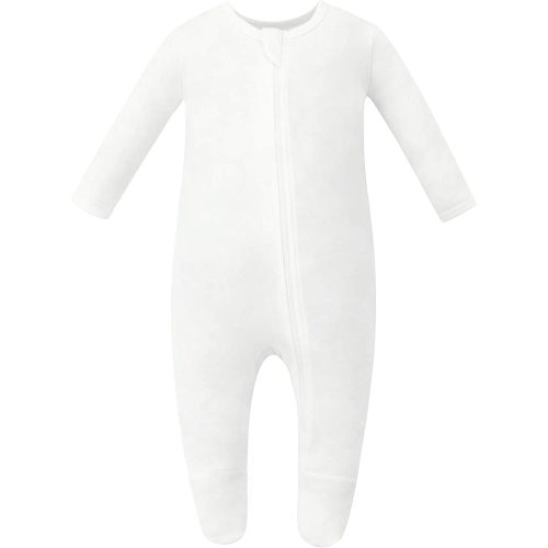 Owlivia Organic Cotton Baby Pajamas, Boys Girls Zip Front Sleep 'N Play, Footed Sleeper, Long Sleeve