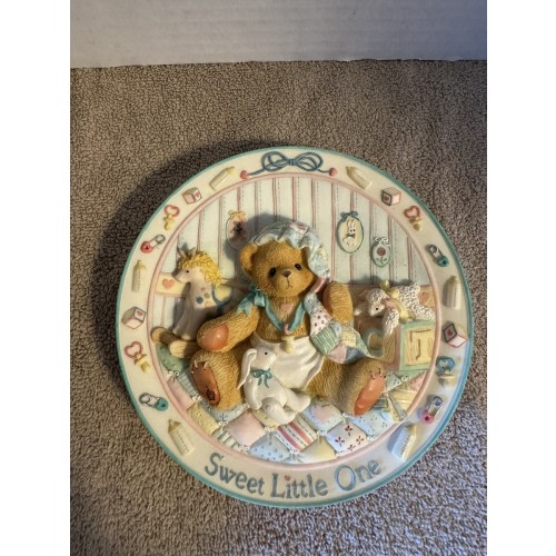 1996 Cherished Teddies Sweet Little One Hanging Plate Nursery Decor #203726