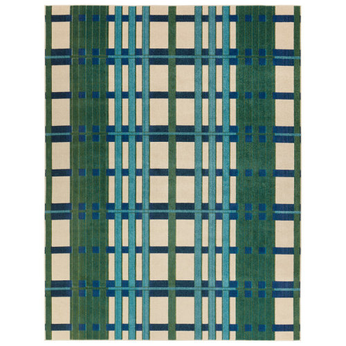 Dakota Fields Lindsey Geometric Blue Area Rug | Wayfair