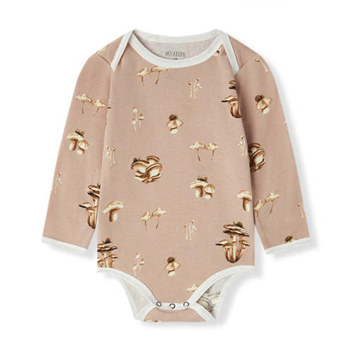 Mushroom Organic Cotton Long Sleeve One Piece