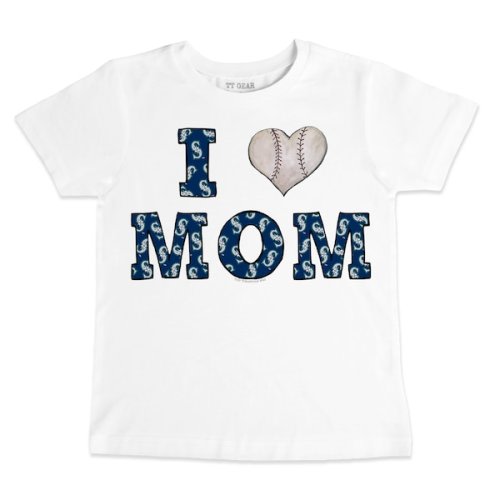 Infant Seattle Mariners Tiny Turnip White Heart Mom T-Shirt