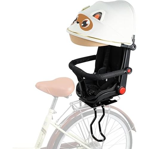 Rear Child Bike Seat, with Rain Shelter Backrest Rear Bike Seat, Foldable Rear Mounted Child Bike Seat, 2025 New Comfortable Child Rear Seat, Suitable for Most Bicycle Rear Frames