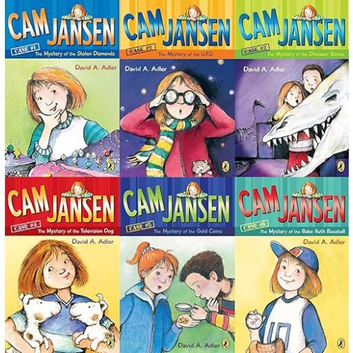 Cam Jansen 6 Book Set (Mystery of the UFO, Television Dog, Babe Ruth, Stolen Diamonds, Dinosaur Bones, Gold Coins) Paperback – January 1, 2004