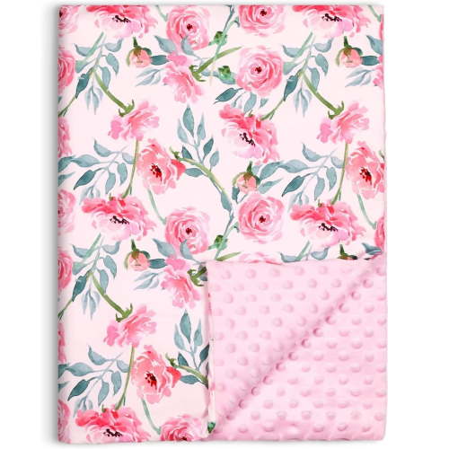 Gllquen Baby Super Soft Minky Receiving Blankets, for Infant Newborn Baby Girls, Rose