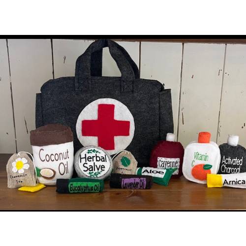 Felt Pretend Play Doctor Kit: Natural Holistic Healing Set