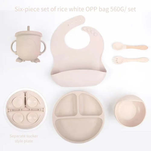 6pcs Silicone Baby Meal Training Set