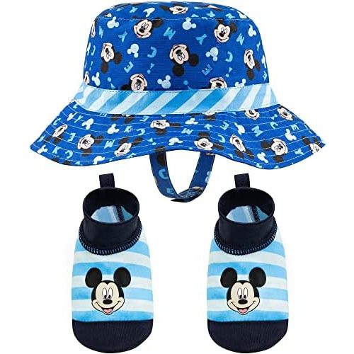 Disney Baby Swim Hat and Booties Set - Mickey Mouse, Minnie Mouse and Princess - UPF 50+ Sun Protection - 0-12 Months