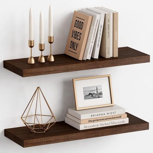 Harwaya 24 Inch Floating Shelves - Bathroom Shelves Wall Mounted