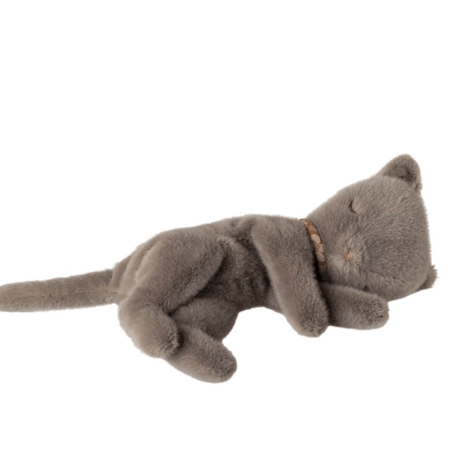Plush Sleeping Kitten - Grey or Peach