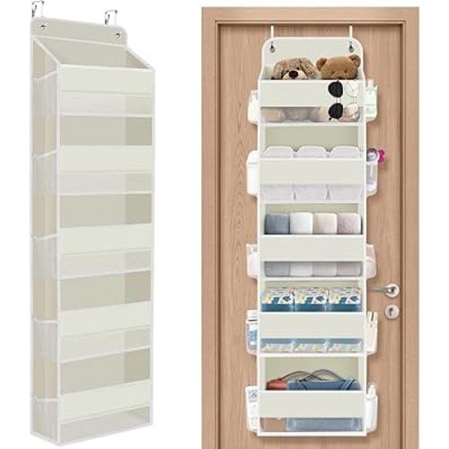 Over The Door Organizer with Clear Window (Beige)