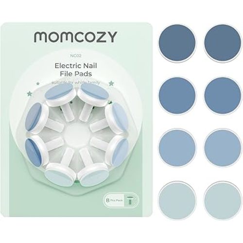 Momcozy Baby Nail Trimmer Replacement Pads, Electric Nail Trimmer Grinding Pads for Momcozy Electric Nail Trimmer Use Only, 8 Counts Replacement Pads, Blue