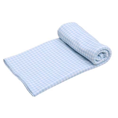 Mini Checks Swaddle Blanket - Blue
