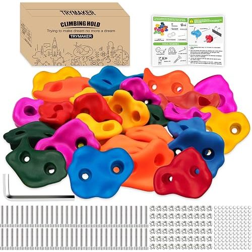 Trymaker Rock Climbing Holds, 30PCS Climbing Wall for Kids (Large Size)