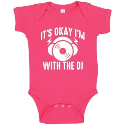 I'm with The DJ Baby One Piece or Toddler T-Shirt Disc Jockey Baby Gift