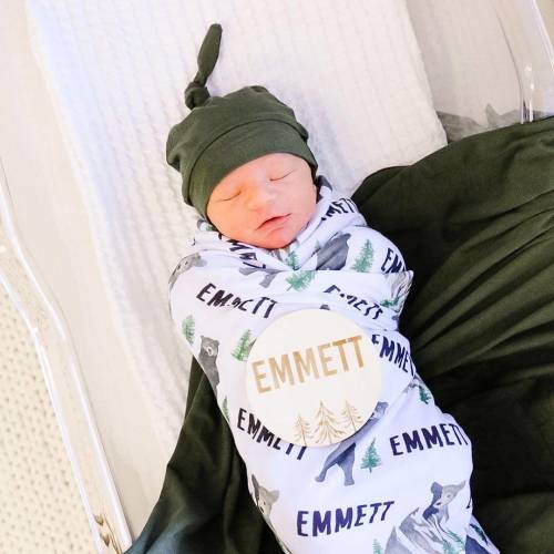 Personalized Baby Name Wood Announcement | Trees