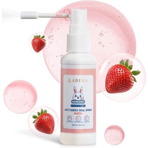 Abera Anti-Caries Kids Oral Spray, Kids Toothpaste Helper for Cavity Repair & Fresh Breath, Use for Newborn to Preschooler, Fluoride Free Toddler Toothpaste Helper, Strawberry Flavor 1.35 fl Oz