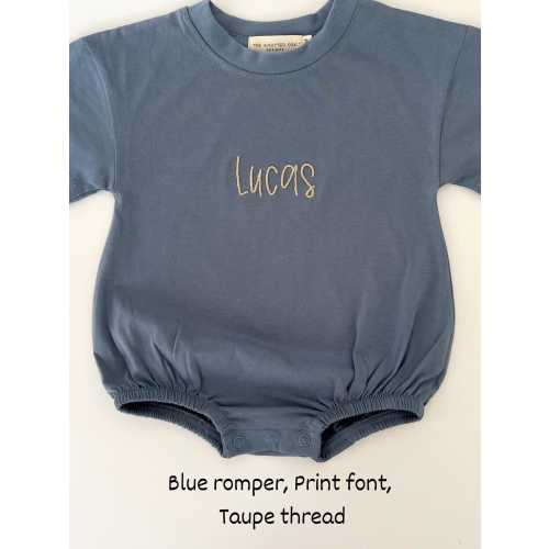 Baby oversized bubble romper, embroidered name, Personalized baby T-shirt bubble romper