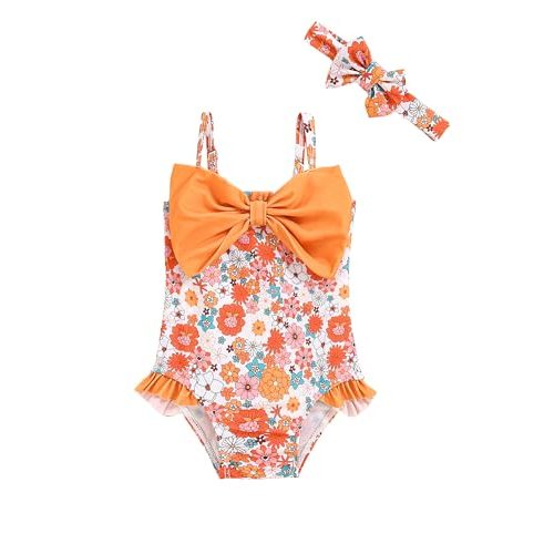 Mioglrie Toddler Baby Girl Swimsuit Infant Bathing Suits Summer Beach Swim Suit Newborn One Piece Swimwear for Girls