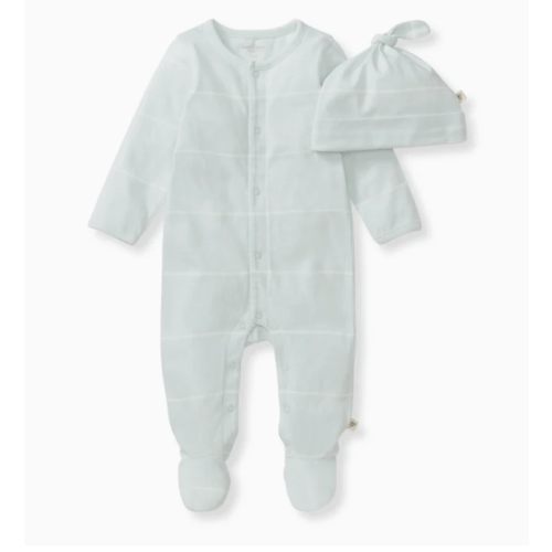 Baby Boy Blue Stripe Jumpsuit & Hat Set
