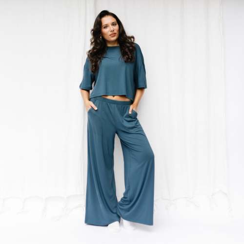 Women's Wide Leg Pant Set in Atlantic
