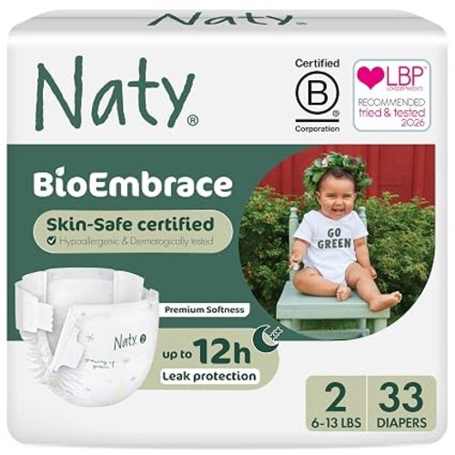 Naty BioEmbrace Baby Diapers, Size 3 (9-20 lbs), 100 Count