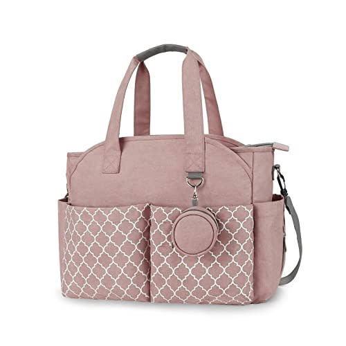 Diaper Bag Tote Large Baby Changing Bag with Changing Station | Shoulder Straps Hooks Large Capacity Durable Splash-Proof for Moms Travel Outdoor Hiking