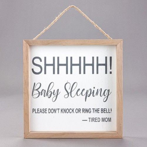 The Lakeside Collection Baby Nursery Decor - "Shh! Baby Sleeping" Sign