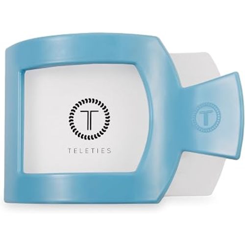 TELETIES - Large Flat Square Clip - Ideal for Thick Hair - For Lying Down, Yoga, Driving & More - Strong Grip, Bendable Teeth, Comfortable Curved Design - For All Hair Textures - Summer Sky