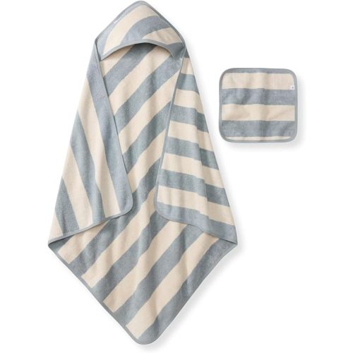 Burt's Bees Baby Hooded Woven Terry Towels Organic Cotton, Unisex Bath Essentials, Soft Nursery Towel for Infants, Toddlers, Kids